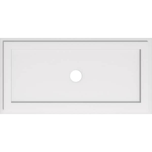 Ekena Millwork Rectangle Architectural Grde PVC Ceiling Medallion, 38"W x 19"H x 3"ID x 13 1/4"C x 1"P, One-Piece CMP38X19RE-03000 - main